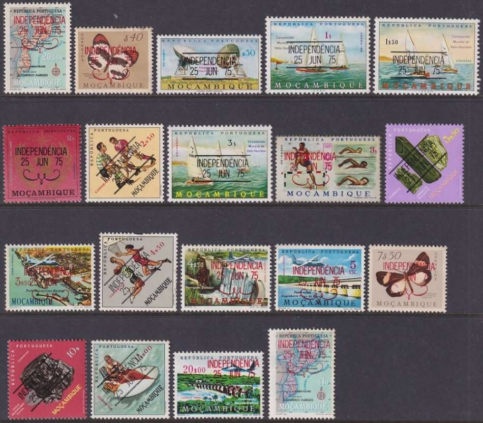 MOZAMBIQUE - 1975 Independence complete set of 19 (MNH, R480)